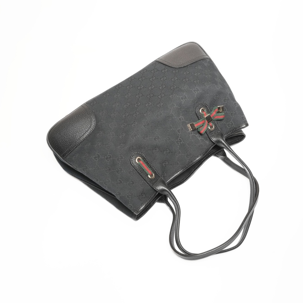 GUCCI Authentic Black Canvas Tote Bag - Picture 9 of 12